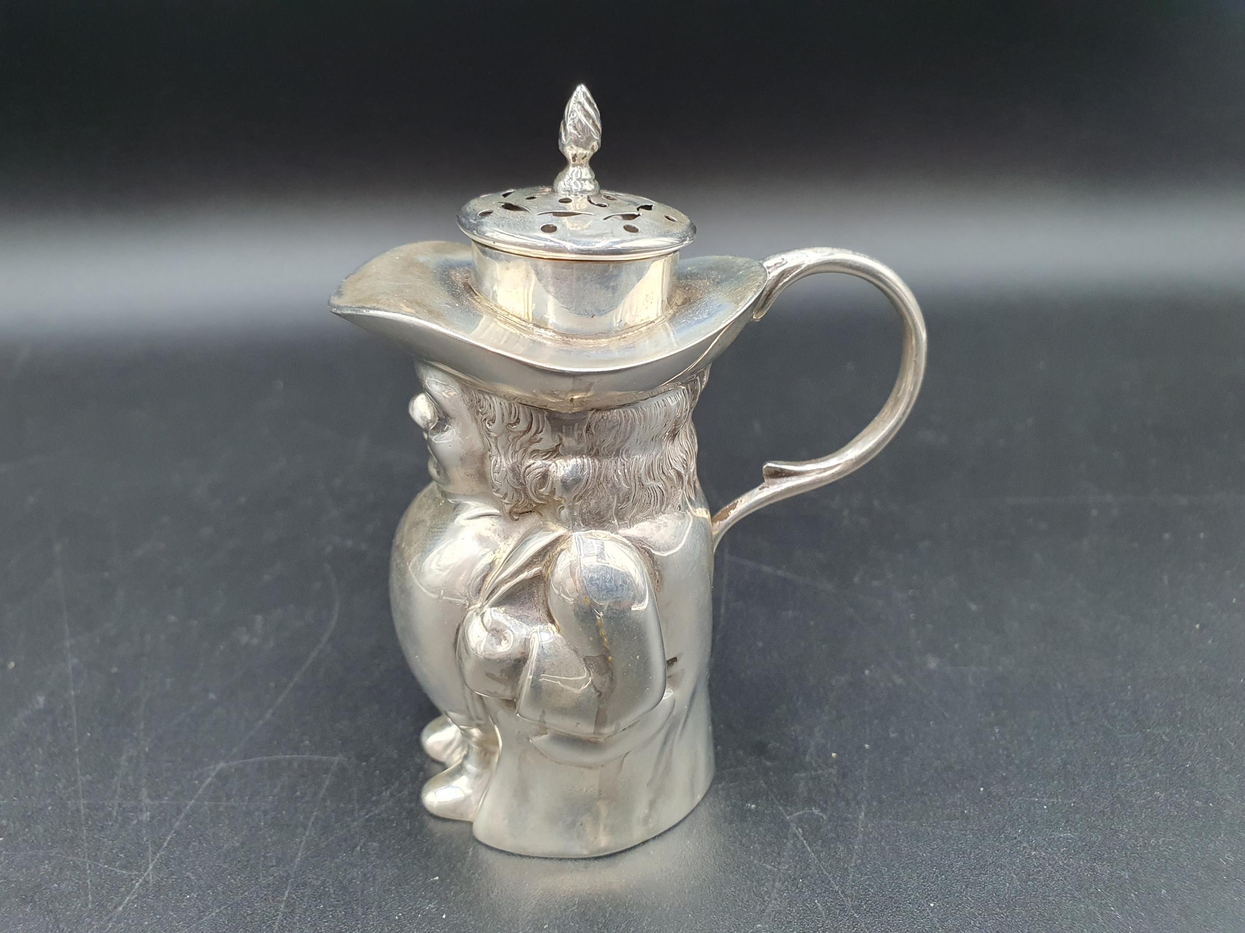 A George V silver Sifter in the form of a Toby Jug, Birmingham 1911, maker: H & Co, 3 1/2in