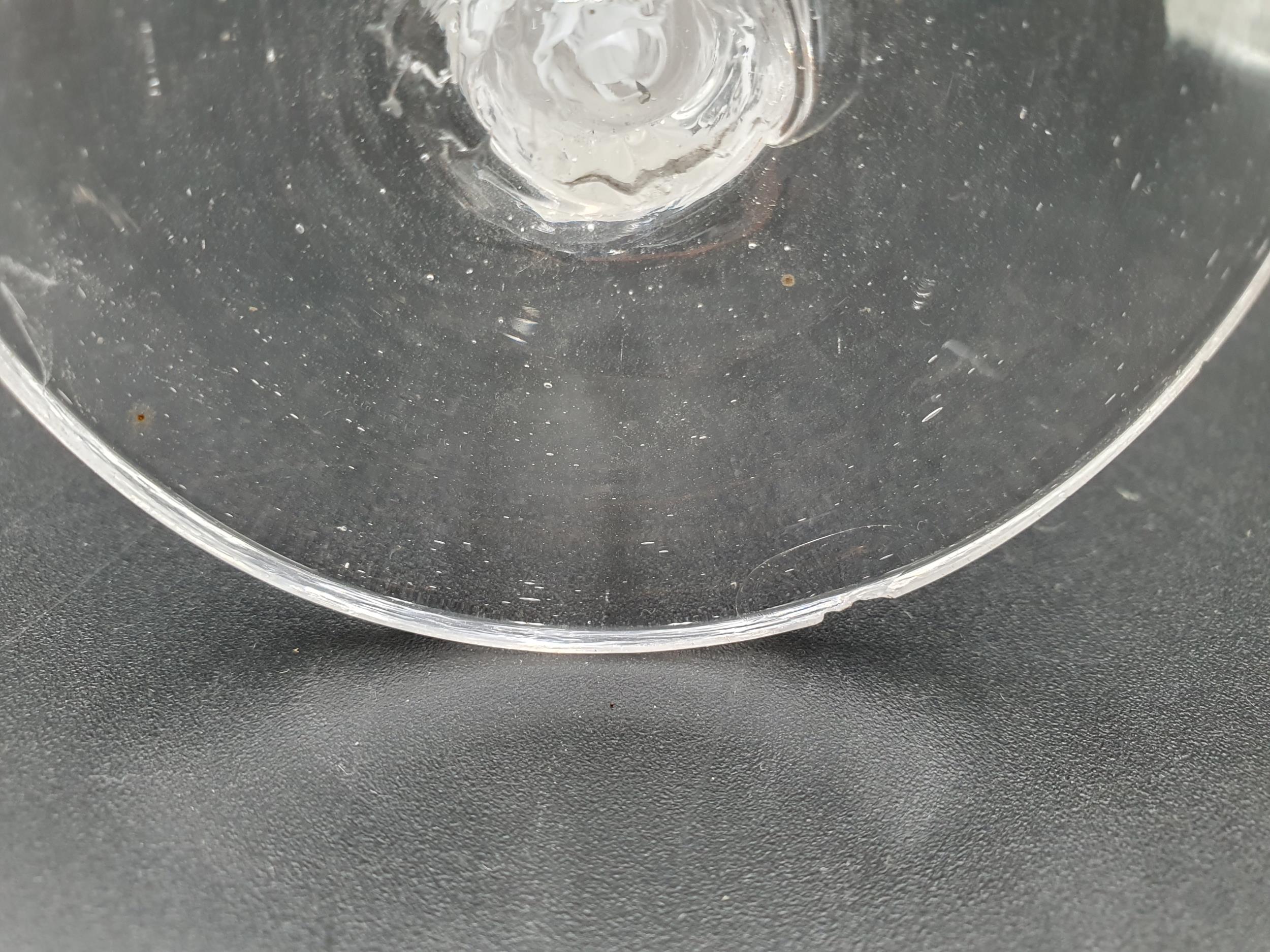 A Georgian style Wine Glass with bell shape bowl on double knop stem with multi series opaque - Image 2 of 4
