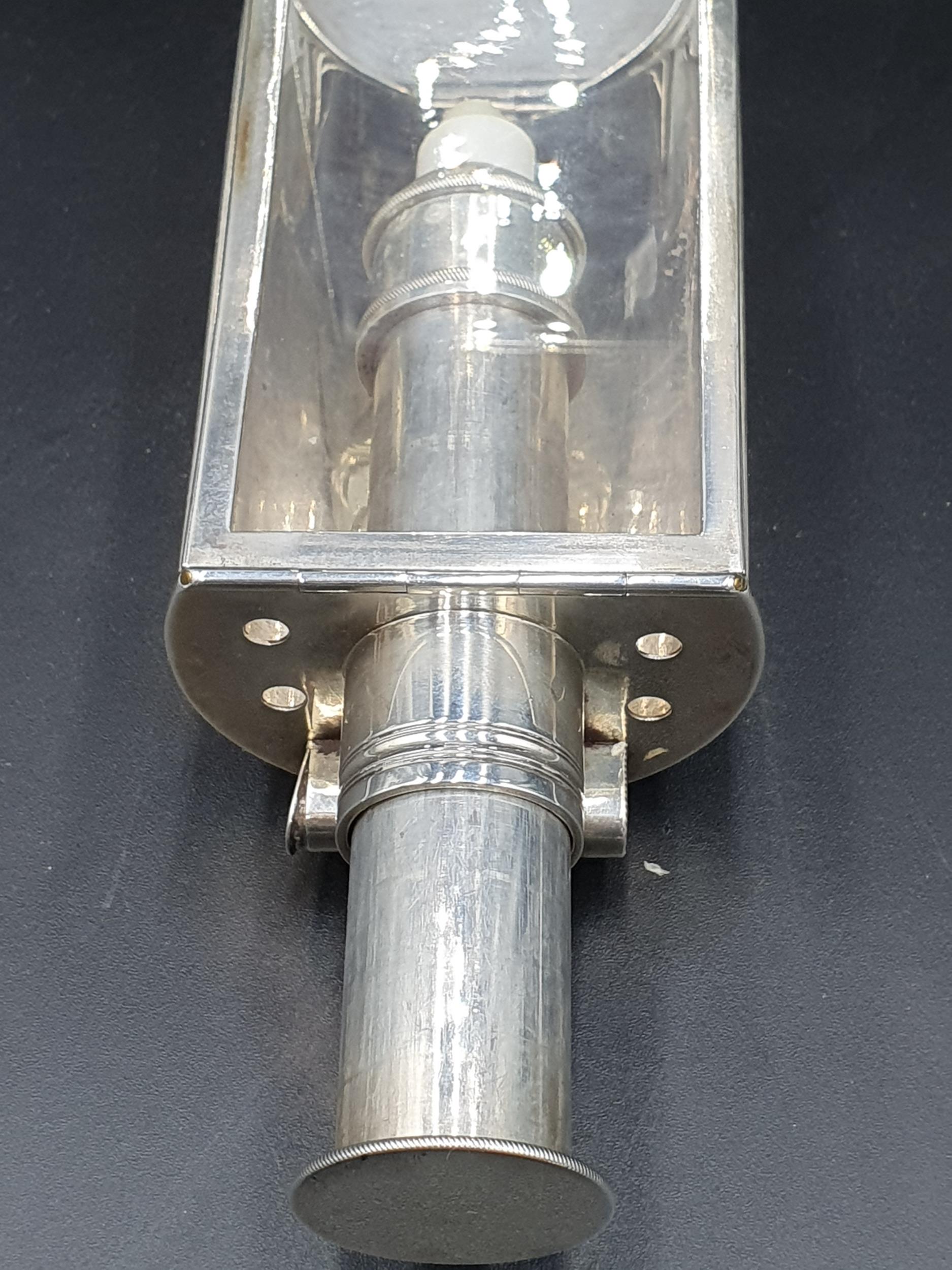 An unusual Victorian silver Carriage Lamp with adjustable candle holder, hinged reflector, - Image 8 of 12