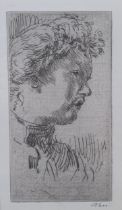 AUGUSTUS JOHN OM RA (1878-1961). Profile of Bella, (Campbell Dodgson 48) etching, pencil signed in