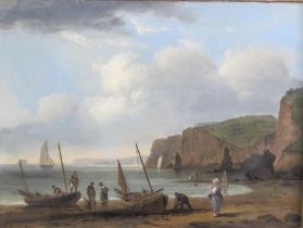 THOMAS LUNY (1759-1837). Fisherfolk on a Shore, bears strengthened (?) signature and date 1831,