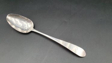 A George III Irish silver Table Spoon old english pattern engraved crest and initials, Dublin,