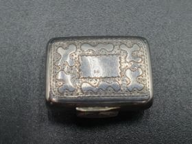 A George IV silver small Vinaigrette with engraved frieze and vacant cartouche, dot pierced