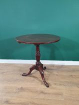 A Georgian mahogany Tripod Table with baluster column 2ft 4in dia.