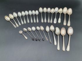 Six George VI silver Coffee Spoons, Sheffield 1948, and twenty two various Coffee and Teaspoons,