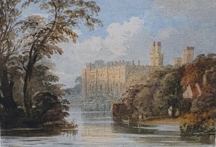JOHN VARLEY OWCS (1778-1842) Warwick Castle, watercolour, 5 x 7 1/2 in; together with another