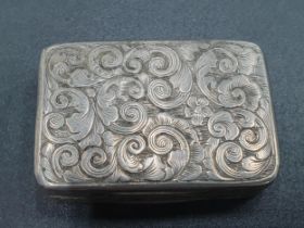 A Victorian silver Vinaigrette with floral and scroll engraving, vacant cartouche, the gilt grille