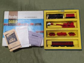 A boxed Hornby Dublo 2049 Breakdown Train Set, unused in mint condition. Contents in mint
