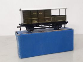 A boxed Hornby Dublo D1 GWR Goods Brake Van, mint, box dated 6/50. Brake van mint condition, box