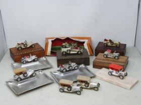 A collection of Souvenirs by Matchbox Ashtrays and Cigar Boxes