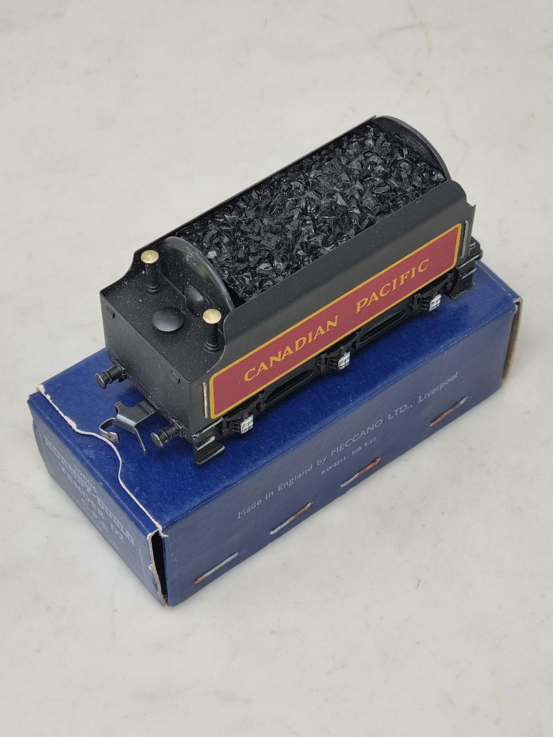 A rare boxed Hornby Dublo D2 C.P.R. Tender, almost certainly unused and in mint condition. Box in - Image 3 of 3