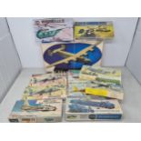 Eleven boxed Airfix and Revell plastic aircraft and military Kits including B-24 Liberator,