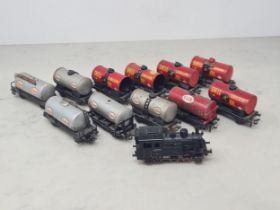 Ten unboxed Trix Twin 'Esso' and 'Shell' Tankers, a Hornby Dublo 'Royal Daylight' Tanker and a