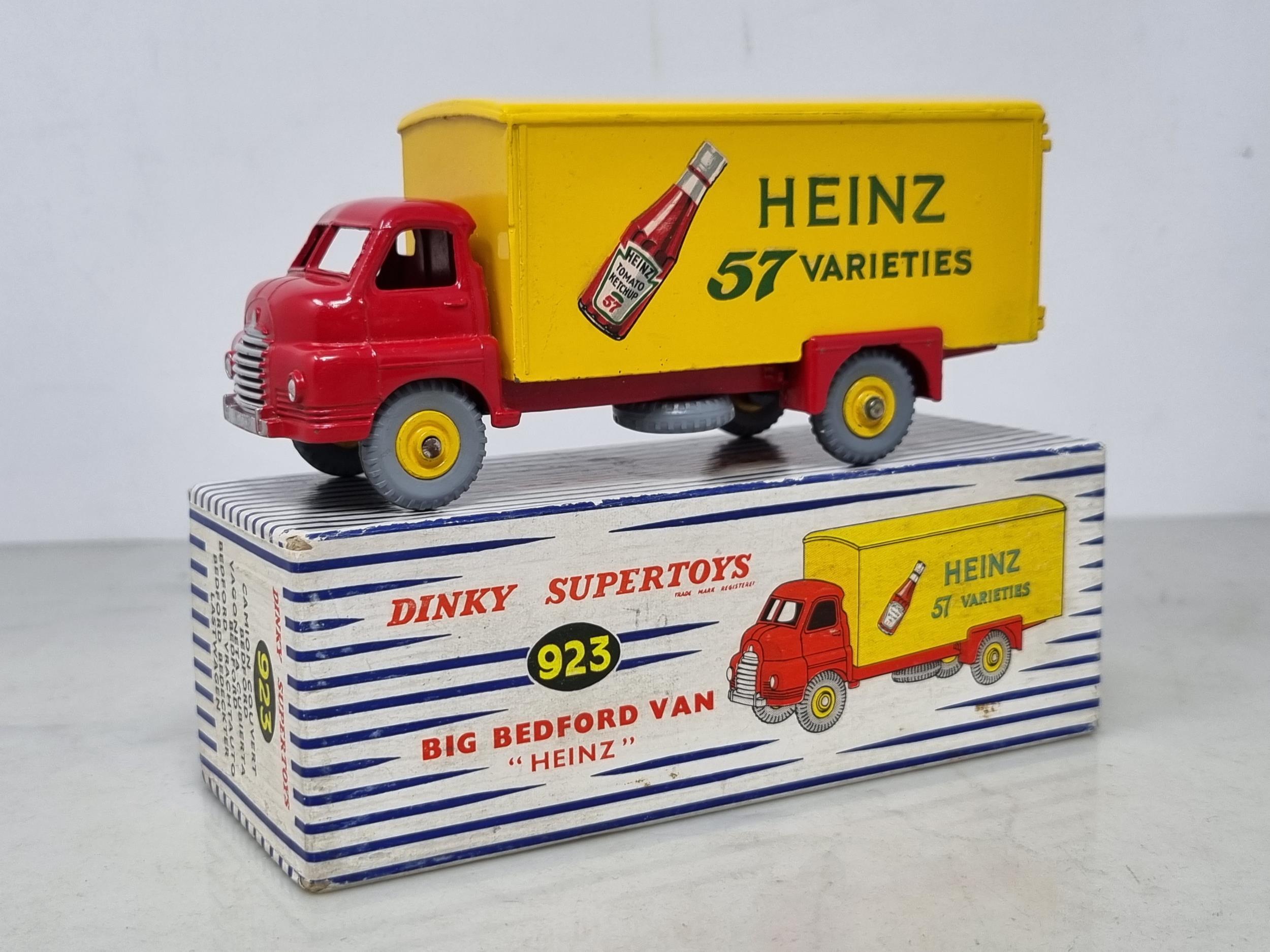 A rare boxed Dinky Toys No.923 Bedford 'Heinz' Van with sauce bottle, Nr M-M, box superb with