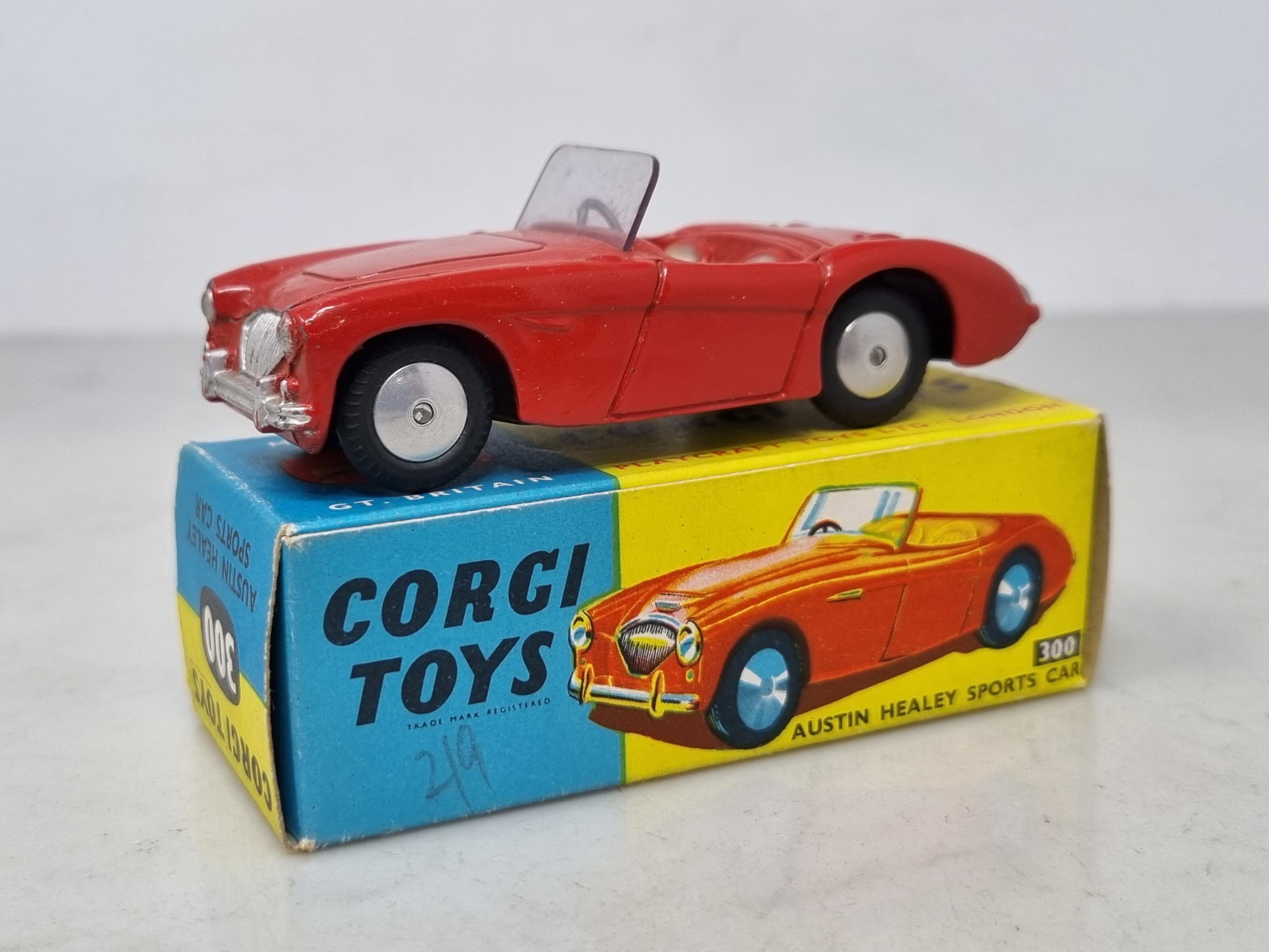 A boxed Corgi Toys No.300 red Austin-Healey Sports Car, Nr M-M, box superb