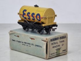 A boxed Hornby Dublo D1 buff 'Esso' Tanker in mint condition, superb November 1949 box