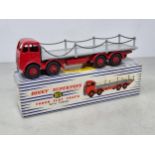 A boxed Dinky Toys No.905 red and grey Foden Flat Truck with chains, Nr M-M, box superb