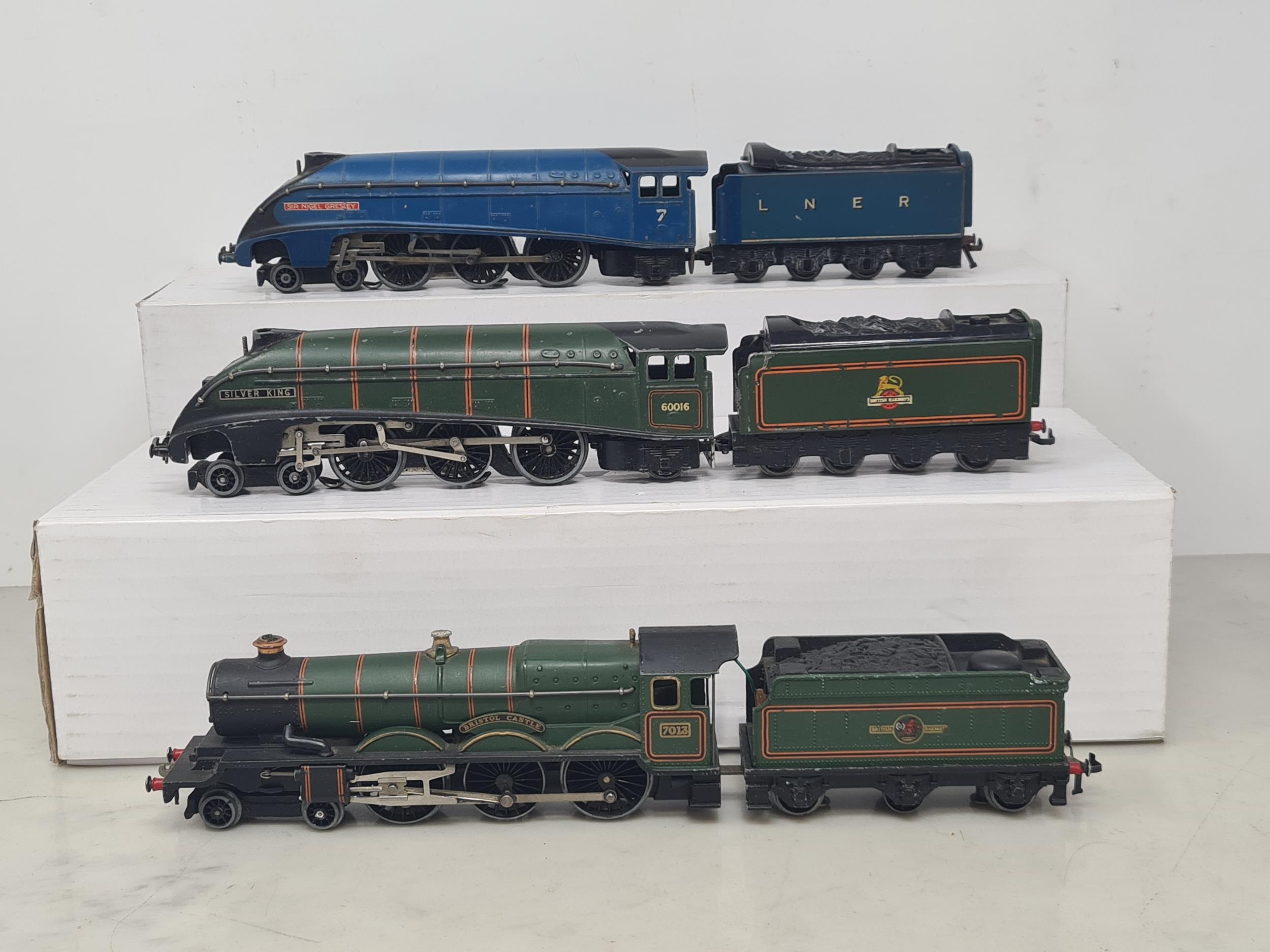 Three unboxed Hornby Dublo 3-rail Locomotives including A4 'Sir Nigel Gresley', A4 'Silver King' and