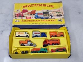 A boxed Matchbox G-6 Commercial Truck Set, contents generally Vg, box F