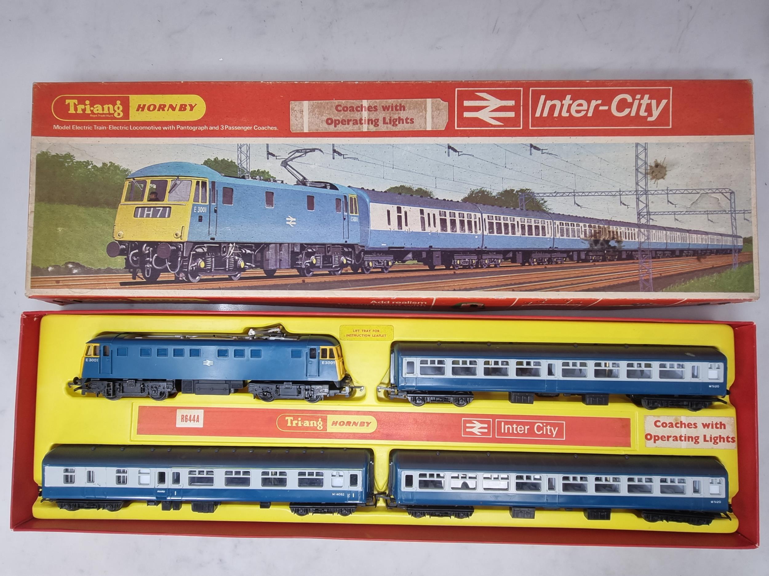 A boxed Triang Hornby R644A Intercity Set with operating lights, all VG