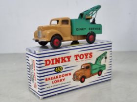 A boxed Dinky Toys No.430 tan and green Breakdown Lorry, Nr M-M, box superb