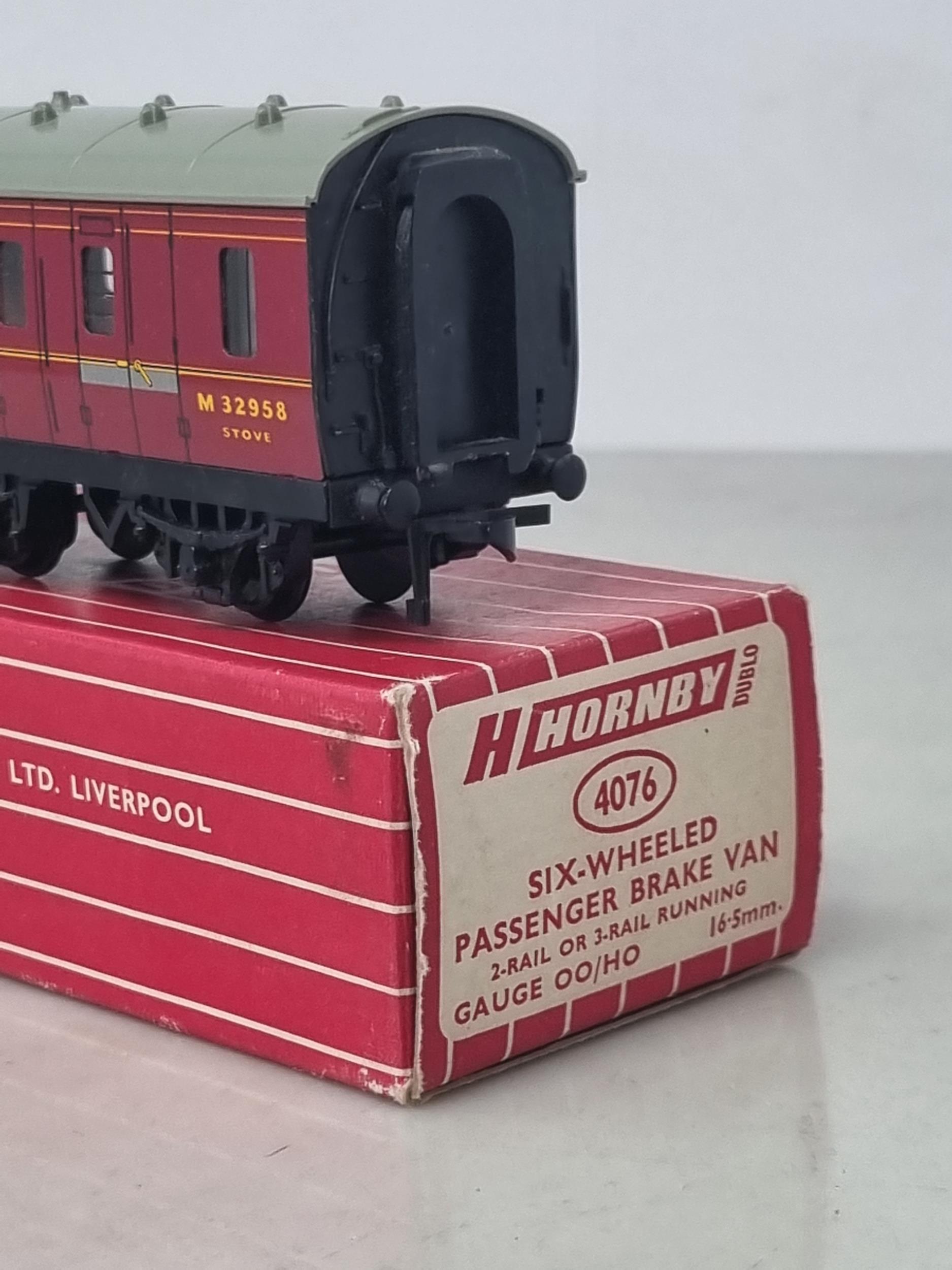 A boxed Hornby Dublo 4076 Six-wheel Passenger Brake Van, unused and in mint condition. Box in superb - Image 2 of 3