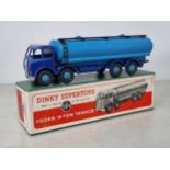 A boxed Dinky Supertoys No.504 blue Foden 14-ton Tanker, Nr M-M, green box superb