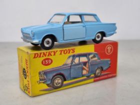 A boxed Dinky Toys No.139 pale blue Ford Consul Cortina, Nr M-M, box VG-Ex
