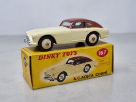 A boxed Dinky Toys No.167 brown and cream AC Aceca, Nr M-M, box Ex