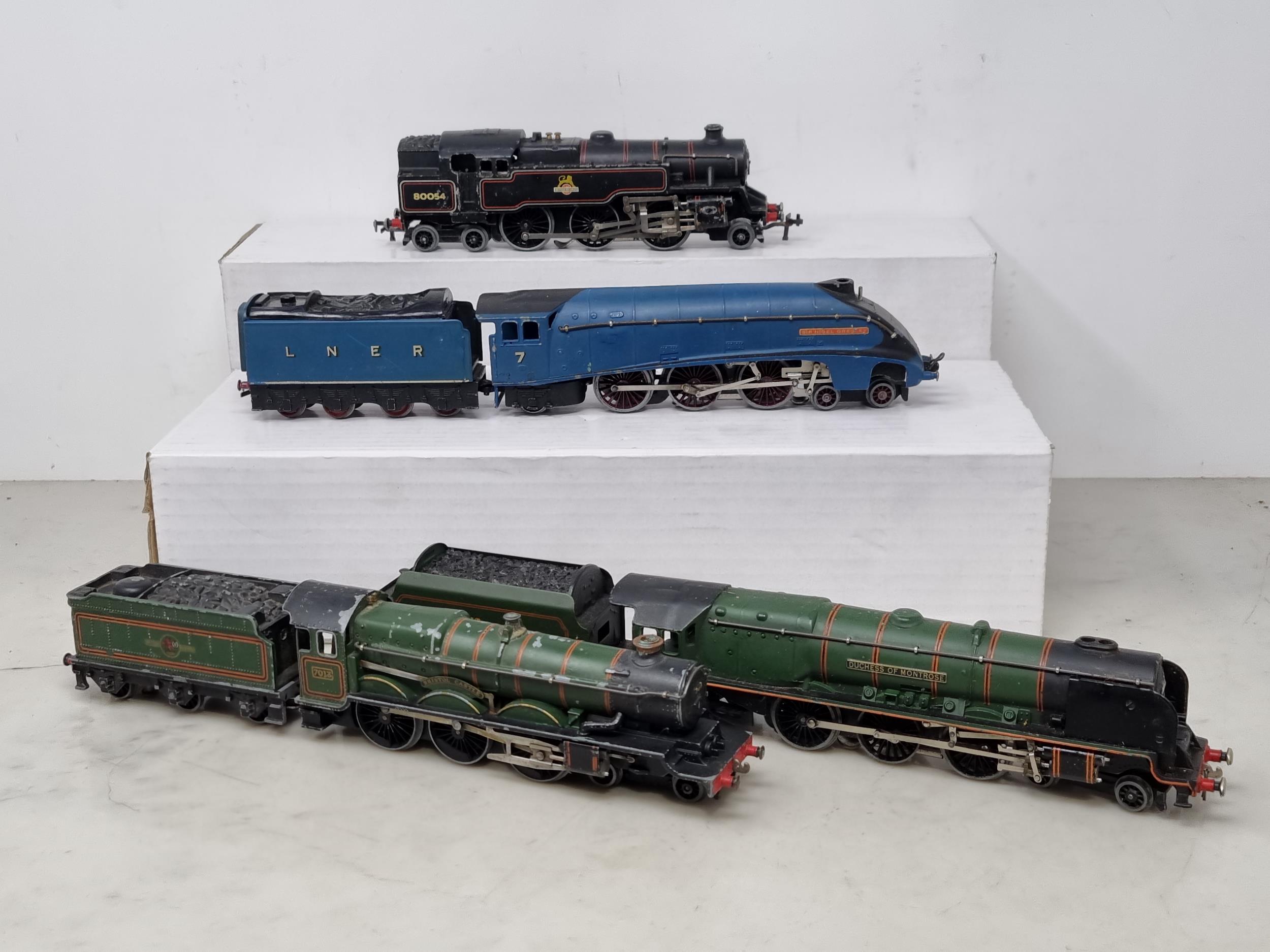 Four unboxed Hornby Dublo 3-rail Locomotives including 'Duchess of Montrose', A4 'Sir Nigel