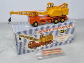 A boxed French Dinky Toys No.972 Camion-Grue 'Coles', Nr M-M, box Ex with packing