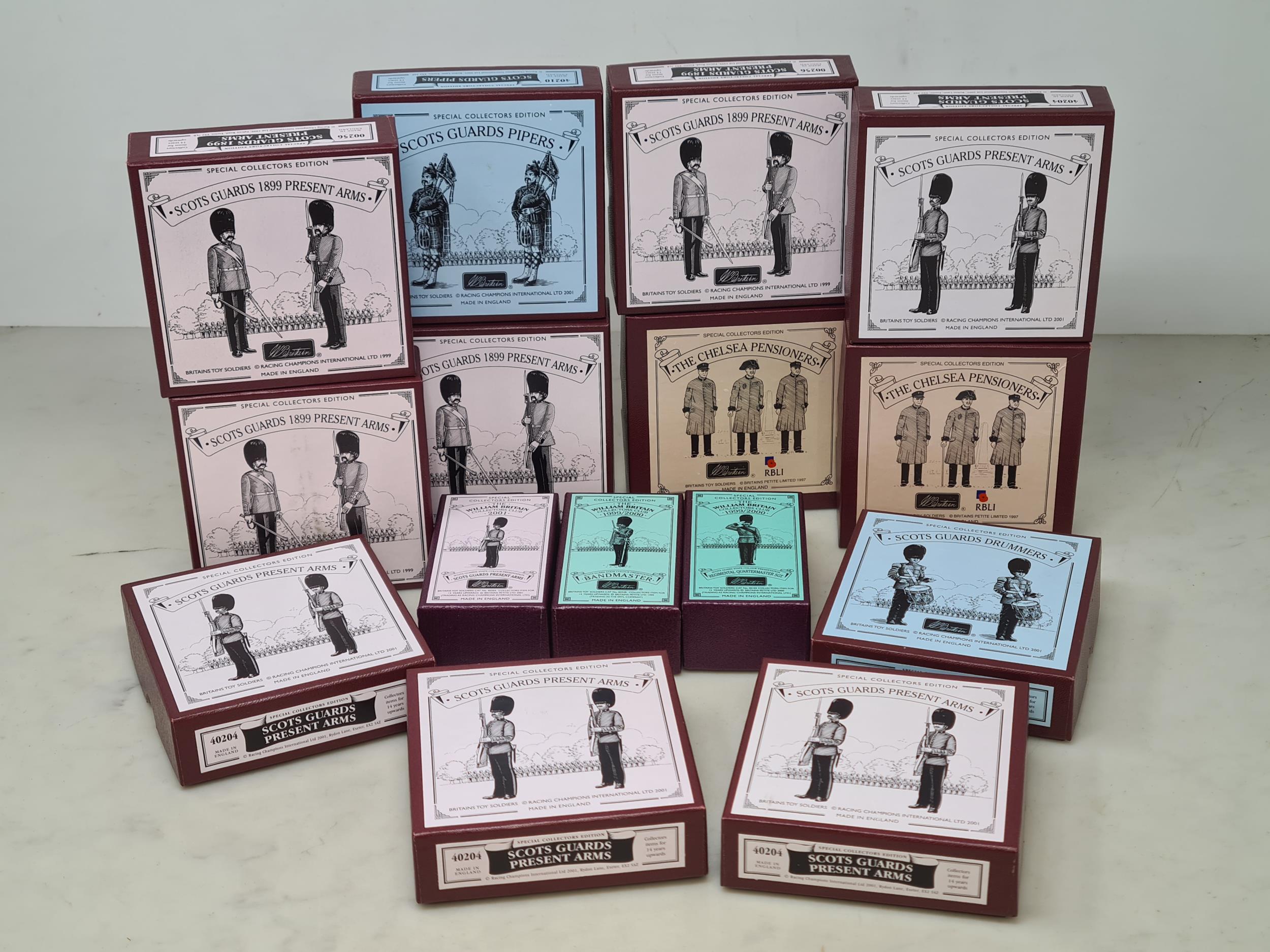 Ten boxed W. Britain's Special Collector's Edition Sets of Scots Guards including Present Arms,