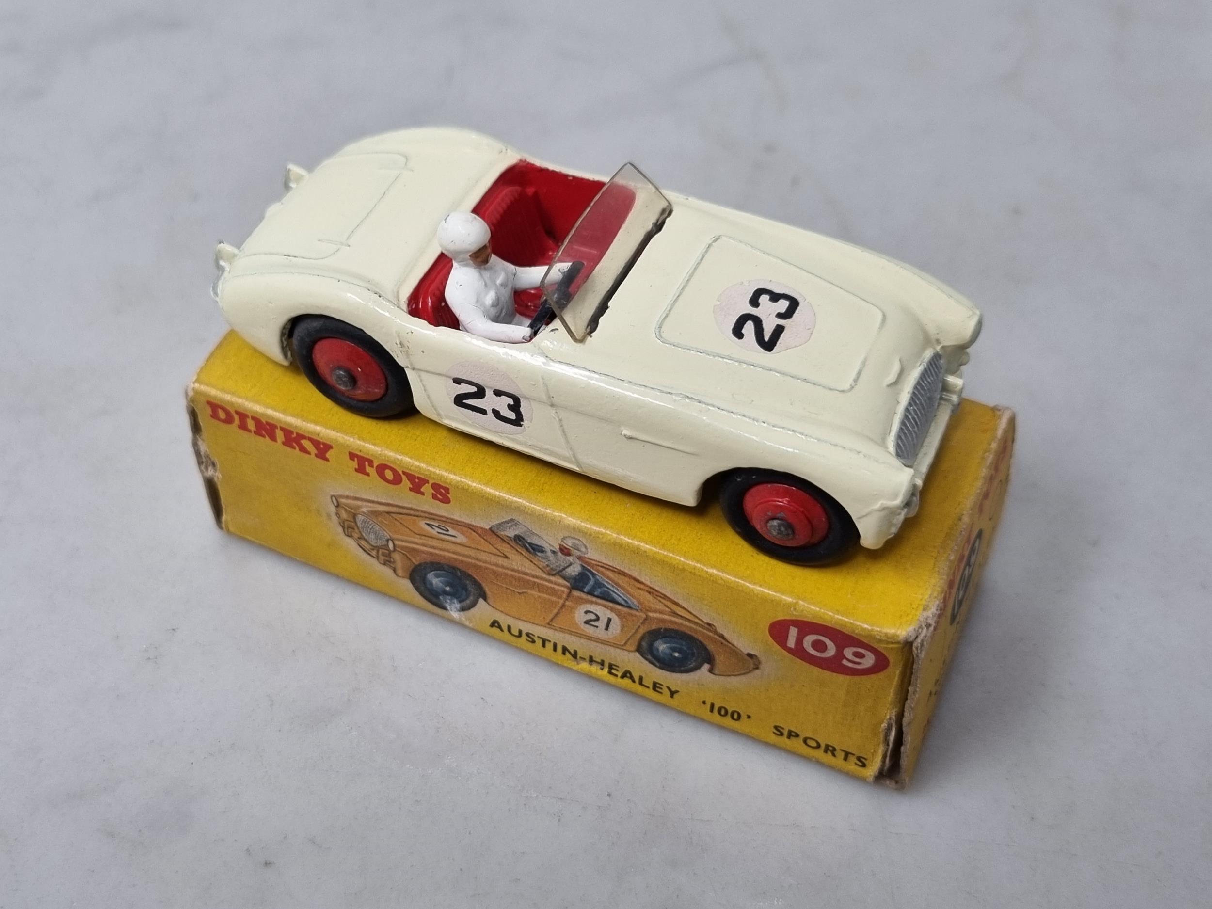 A boxed Dinky Toys No.109 cream Austin Healey '100' Sports, Nr M-M, box VG - Image 2 of 3