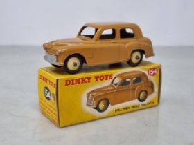 A boxed Dinky Toys No.154 tan Hillman Minx, Nr M-M, box VG-Ex