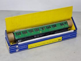 A boxed Hornby Dublo 3250 Electric Motor Coach in mint condition, has been lightly run. Box in