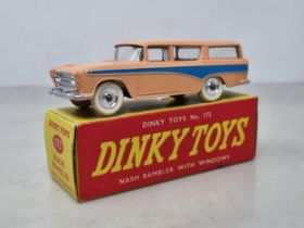 A boxed Dinky Toys No.173 pink Nash Rambler with spun hubs, Nr M-M, box Ex