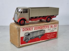 A boxed Dinky Supertoys No.511 grey with red chassis Guy 4-ton Lorry, Nr M-M, box Ex