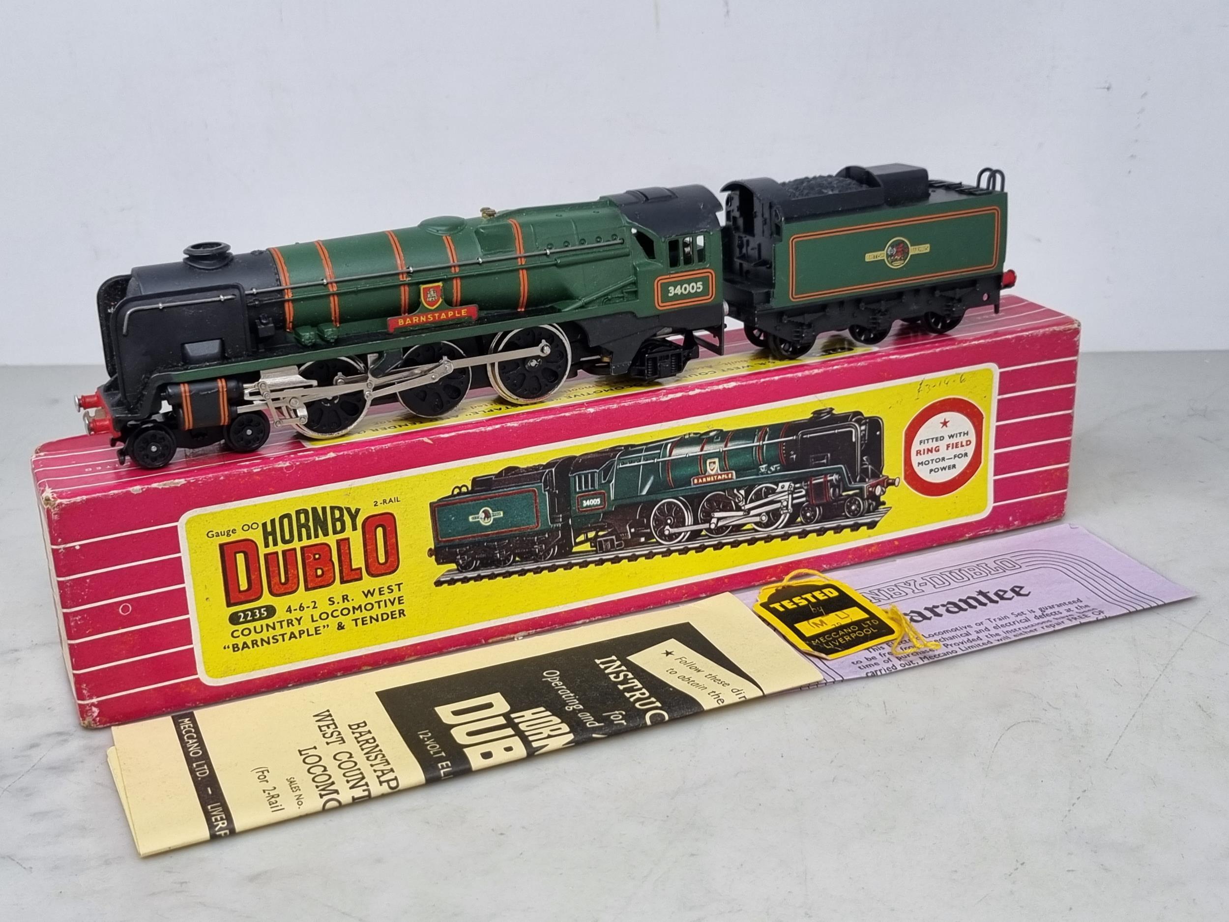 A boxed Hornby Dublo 2235 'Barnstaple' Locomotive, unused in mint condition. Box is in excellent