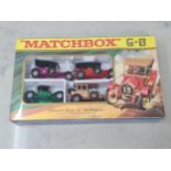 A boxed Matchbox G-5 'Famous Cars of Yesteryear' Set in original polythene wrapping