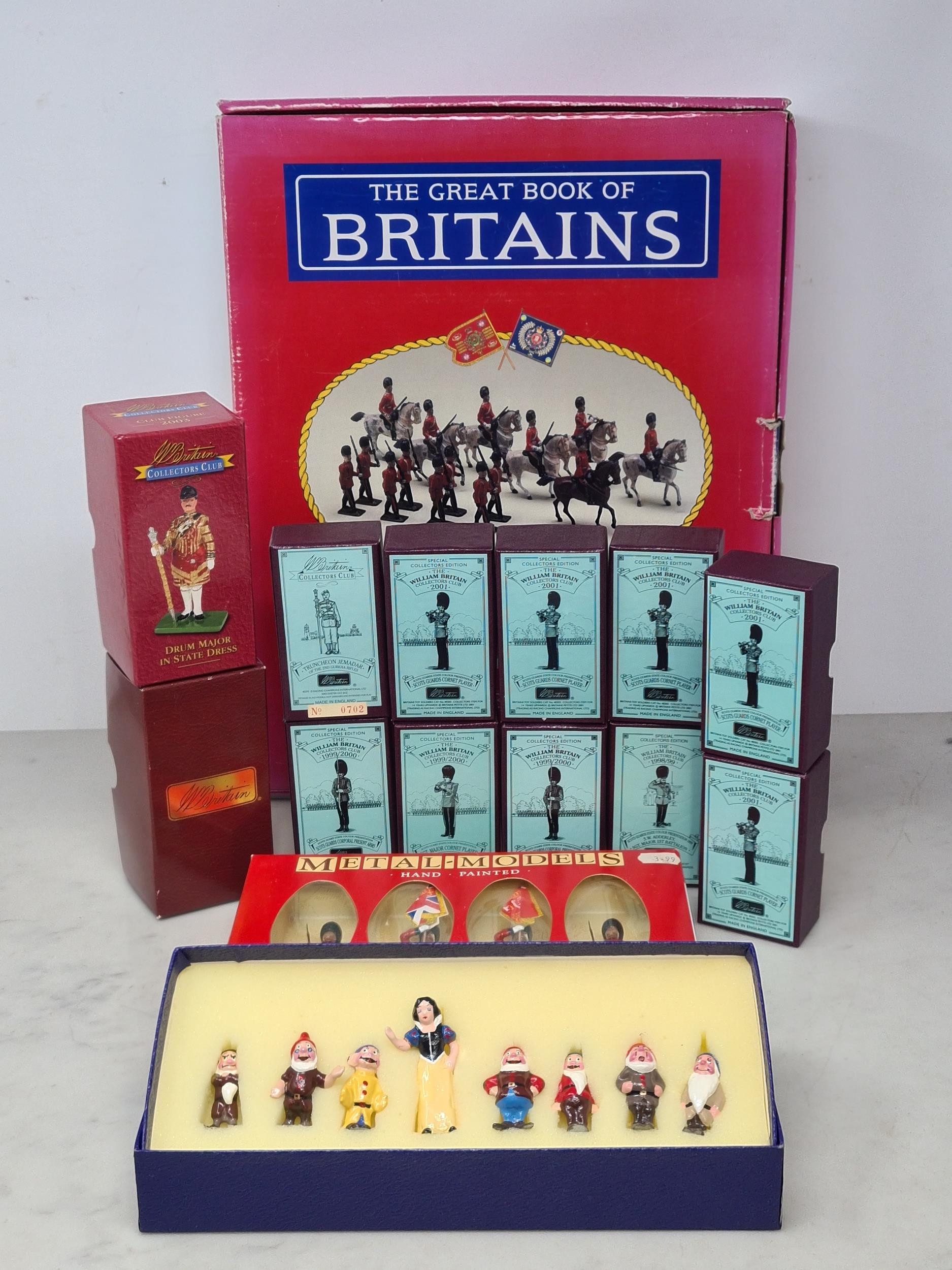 Ten boxed W. Britain's Collector's Edition Models of Scots Guards, a boxed 40318 Drum Major in State