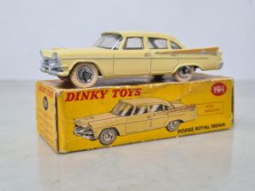 A boxed Dinky Toys No.191 cream Dodge Royal Sedan, Nr M, box G