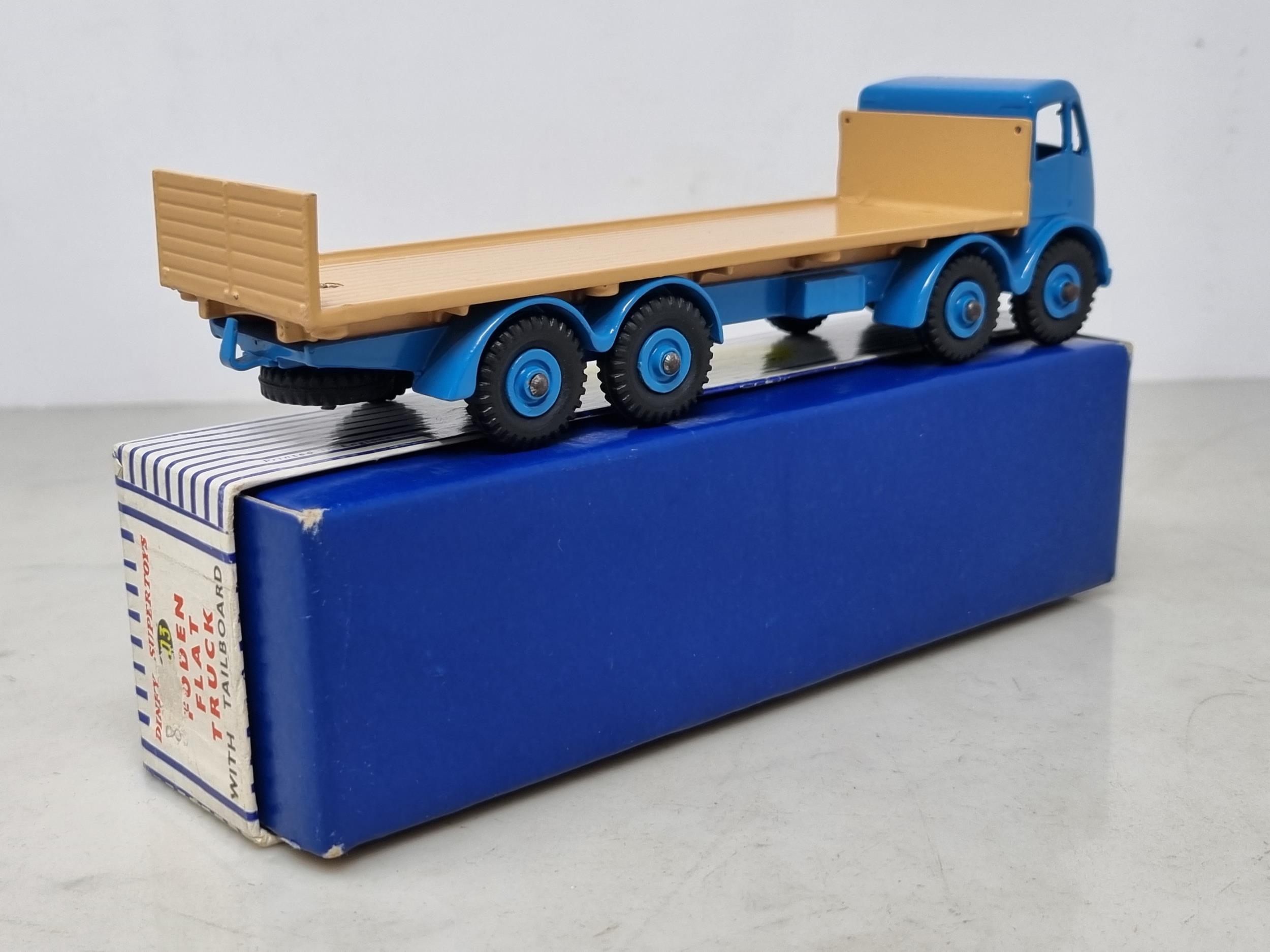 A rare boxed Dinky Toys No.903 blue and cream Foden Flat Truck with tailboard, Nr M-M, box Ex with - Image 3 of 3