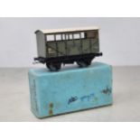 A boxed Hornby Dublo pre-war G.W.R. Cattle Truck in near mint condition, no fatigue to wheels or