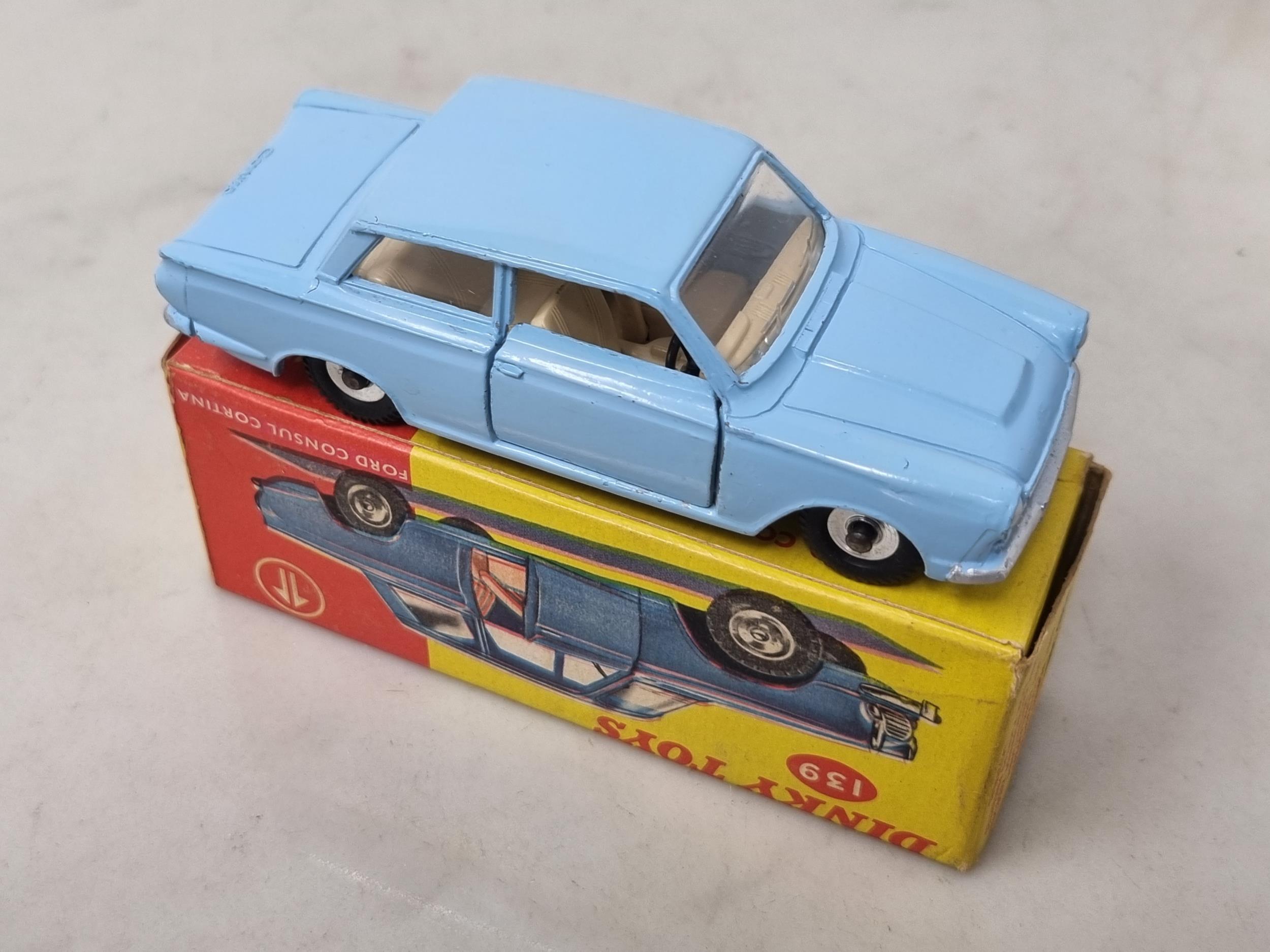 A boxed Dinky Toys No.139 pale blue Ford Consul Cortina, Nr M-M, box VG-Ex - Image 2 of 3