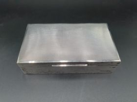 A George VI silver Cigarette Box with engine turning, Birmingham 1938, 16 x 9cms