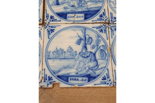 A Collection of twenty Blue & White Delft Tiles depicting Biblical Scenes to include" Sam 5, Mat 14, - Image 6 of 13