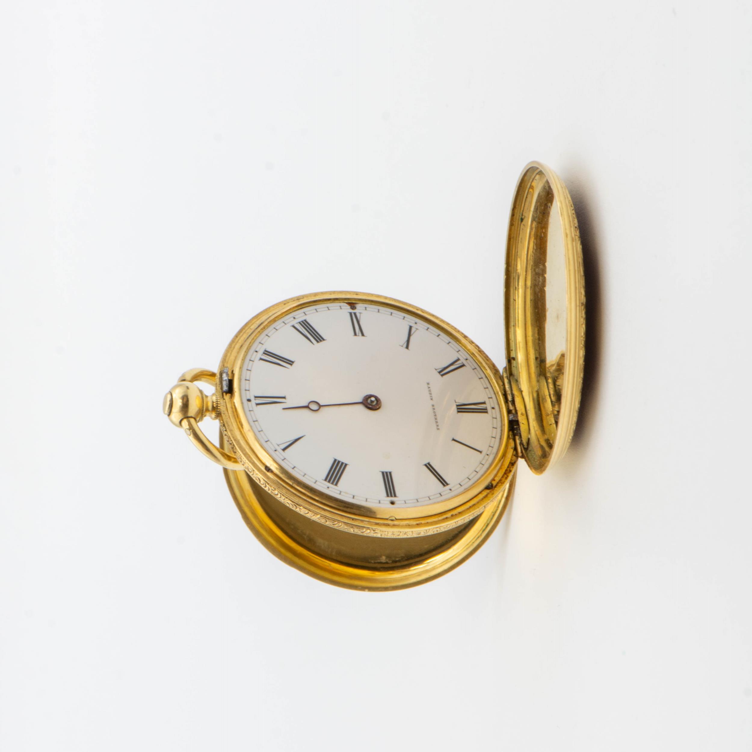 A French 19th century 18ct gold cased full Hunter Pocket Watch by Baudin Freres having white - Image 2 of 7