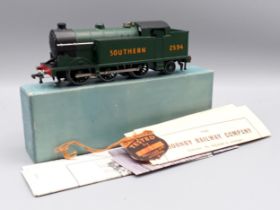 A rare boxed Hornby Dublo EDL7 0-6-2T in S.R. 'Sunshine' lettered livery, unused in superb