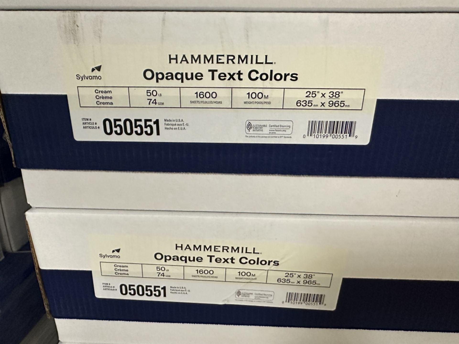 CASES OF HAMMERMILL 25"X38" OPAQUE TEXT COLORS PAPER - Image 2 of 2