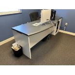 LOT CONSISTING OF L-SHAPED DESK WITH FILE CABINET